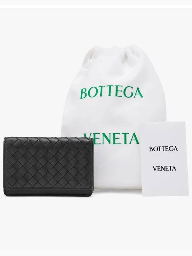 Intrecciato Flap Card Wallet Navy - BOTTEGA VENETA - BALAAN 5