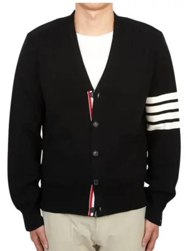 Milano Stitch 4-Bar Cardigan Black - THOM BROWNE - BALAAN 2