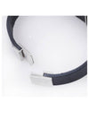 Monogram Opyum Leather Bracelet Black Silver - SAINT LAURENT - BALAAN 5