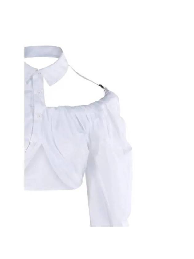 Women s Blouse Shirt GALLIGA Asymmetric Crop 23H233SH037 1454 100 - JACQUEMUS - BALAAN 4