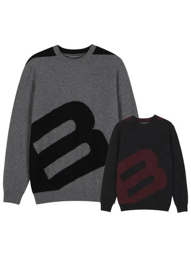 B LOGO POINT WIND BLOCK ROUND NECK SWEATERBDWMSW54 - BALLISTIC - BALAAN 1