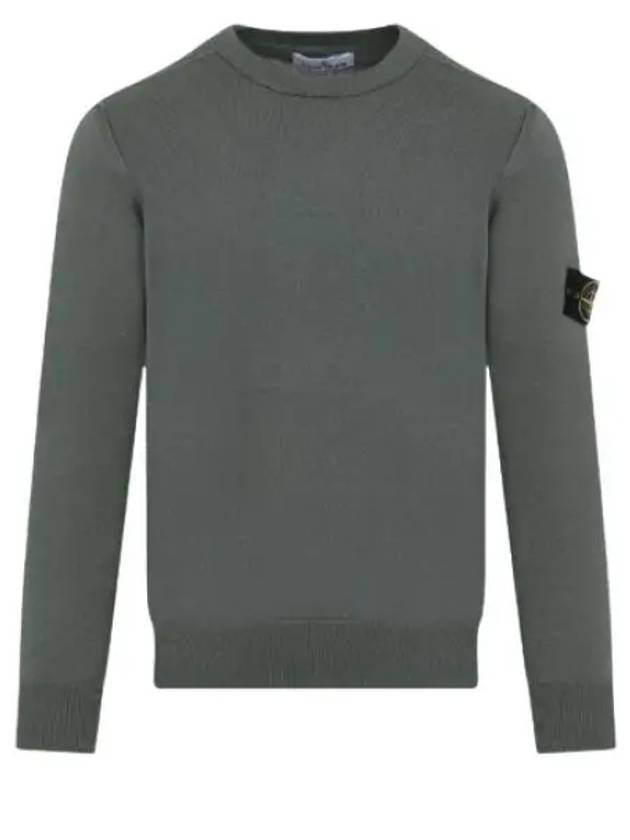 Crewneck Soft Cotton Knit Top Dark Green - STONE ISLAND - BALAAN 2