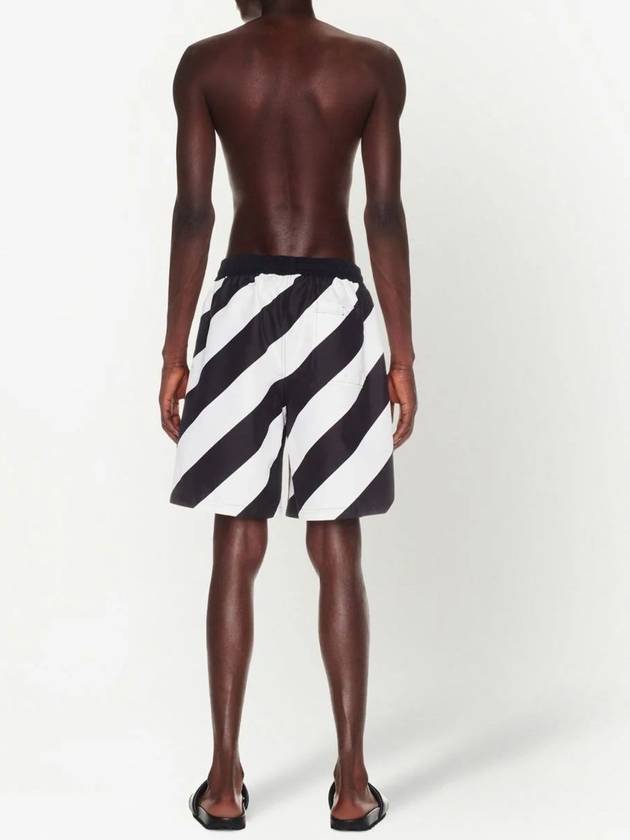 Graphic Striped Swim Shorts Black - OFF WHITE - BALAAN 5