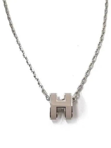 H147992F P55 Mini Pop Ache Pendant Palladium Marron Glass Hardware Necklace TEO 270008 - HERMES - BALAAN 1