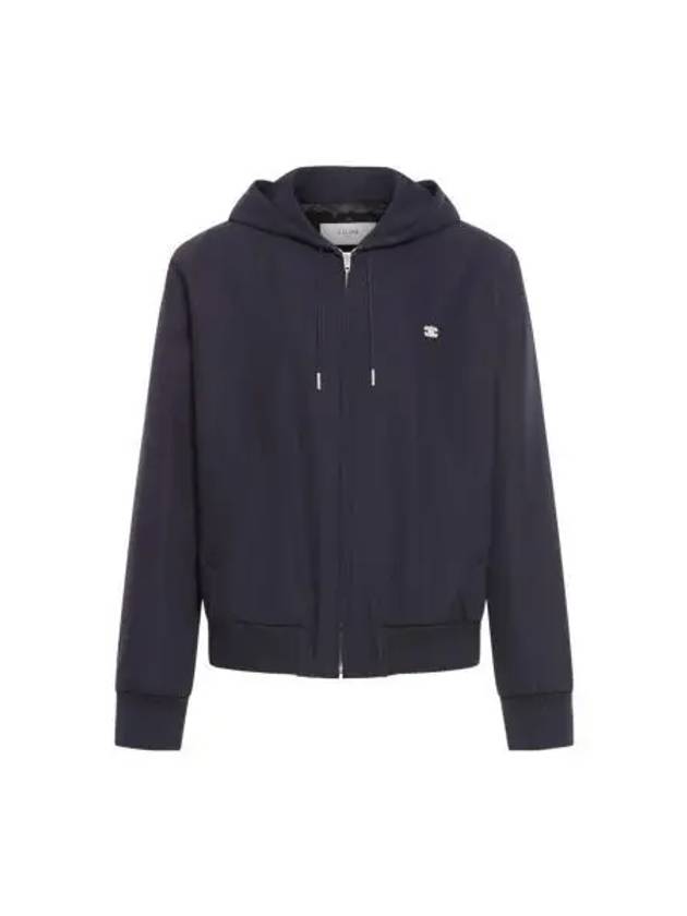 Triomphe Embroidered Zip Up Hoodie Navy - CELINE - BALAAN 2