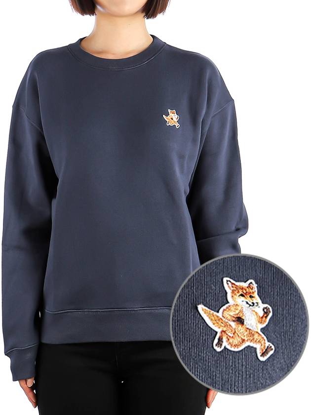 Speedy Fox Patch Comfort Sweatshirt Navy - MAISON KITSUNE - BALAAN 2