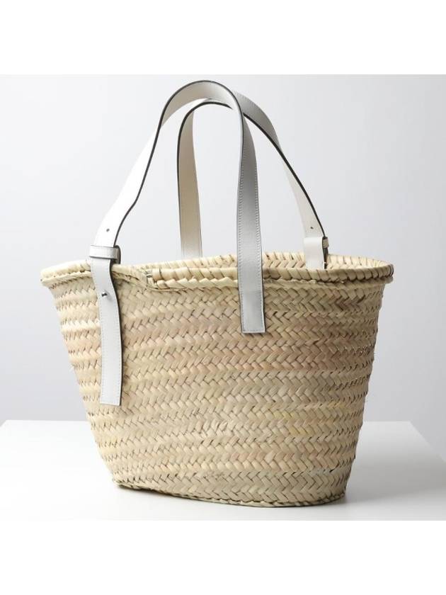 Medium Basket Raffia Tote Bag Natural White - LOEWE - BALAAN 4