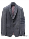 Men's Diagonal Armband Cashmere Flannel Classic Jacket Medium Grey - THOM BROWNE - BALAAN 2