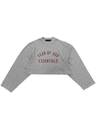 Cropped Long Sleeve T-Shirt Dark Heathe - FEAR OF GOD - BALAAN 1