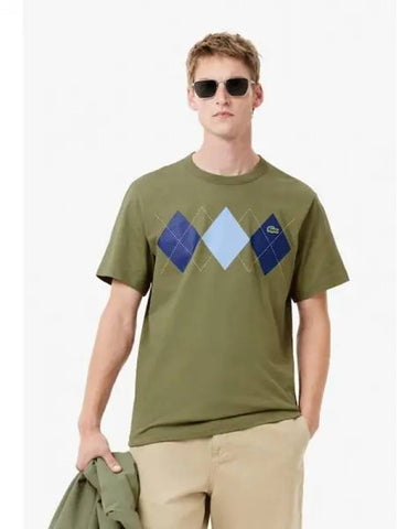 Men s Classic Fit Argyle Short Sleeve T Shirt TH2810 54N BMY Domestic Product GQ2N24080864281 - LACOSTE - BALAAN 1