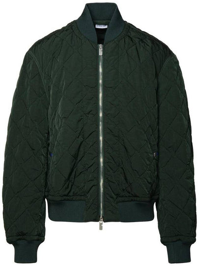 Quilted Zip-Up Bomber Jacket Green - BURBERRY - BALAAN 2