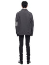 Stripe Detail Button Wool Jacket Grey - THOM BROWNE - BALAAN 6