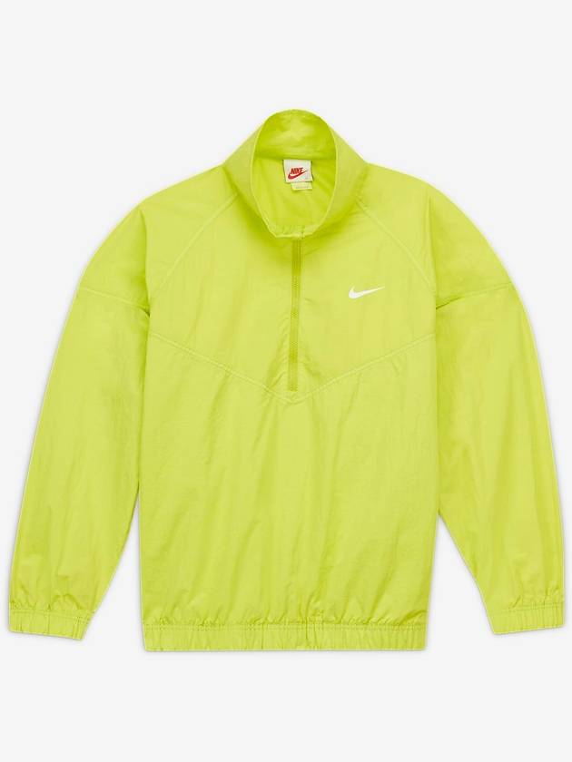 Men's Logo Half Zip Up Nylon Windbreaker Bright Cactus - NIKE - BALAAN 3