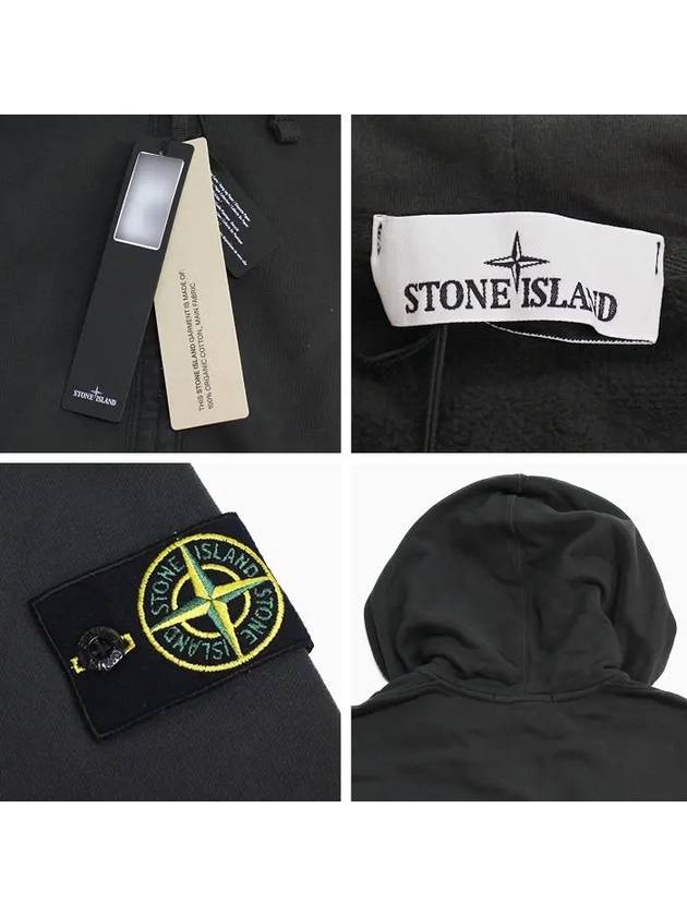 Logo Cotton Zip-Up Hoodie Lead Grey - STONE ISLAND - BALAAN 6