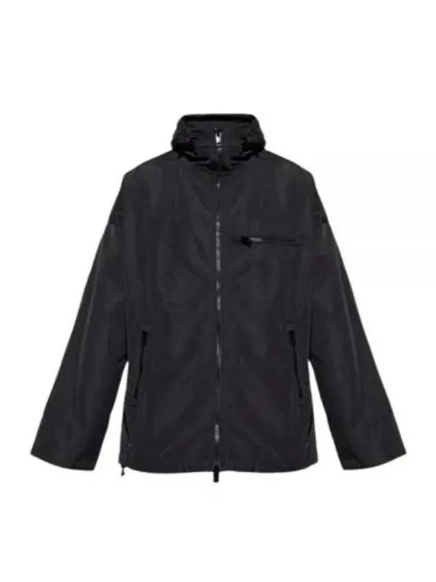 W-Henness Piped Oval D Logo Nylon Winderbreaker Black - DIESEL - BALAAN 2