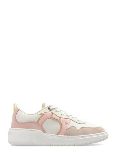 Gancini Leather Low Top Sneakers Pink - SALVATORE FERRAGAMO - BALAAN 2