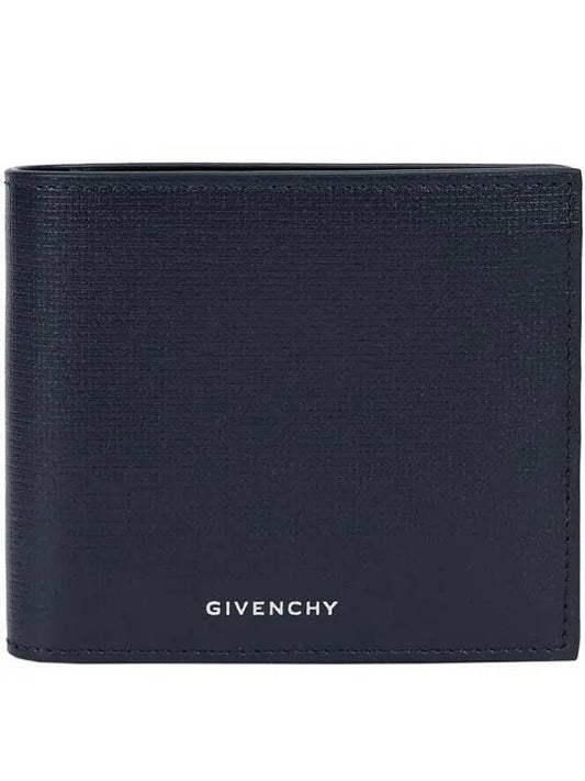 Logo Bifold Leather Half Wallet Navy - GIVENCHY - BALAAN 2