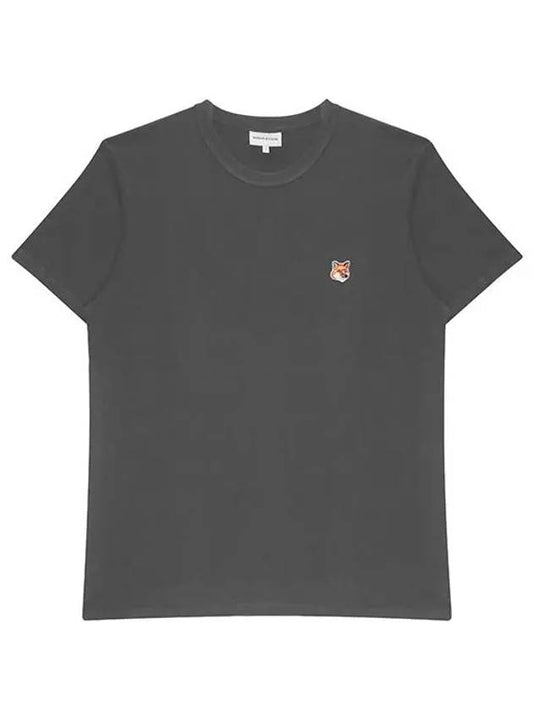 Fox Head Patch Classic Short Sleeve T-Shirt Grey Melange - MAISON KITSUNE - BALAAN 2