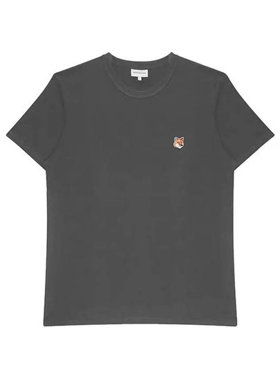 Fox Head Patch Classic Short Sleeve T-Shirt Grey Melange - MAISON KITSUNE - BALAAN 2