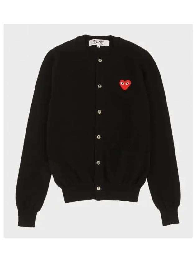 Heart Wappen Wool Cardigan Black - COMME DES GARCONS - BALAAN 2