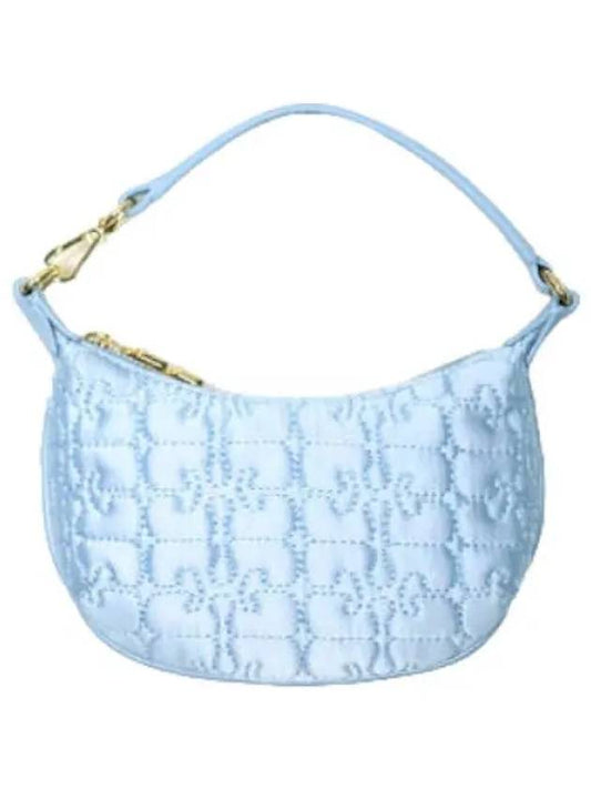 Light blue mini butterfly pouch satin bag - GANNI - BALAAN 1