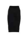 Women's Logo Embroidered Wool Pencil Skirt Black - VIVIENNE WESTWOOD - BALAAN 3