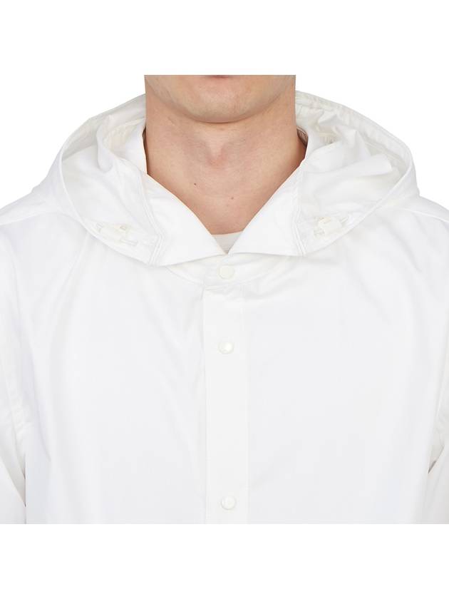 Gabardine PD Metropolis Logo Badge Button Hoodie White - CP COMPANY - BALAAN 8