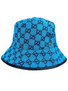 GG Monogram Canvas Bucket Hat Blue - GUCCI - BALAAN 3