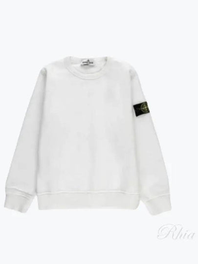 Kids Organic Cotton Fleece Sweatshirt White - STONE ISLAND - BALAAN 2