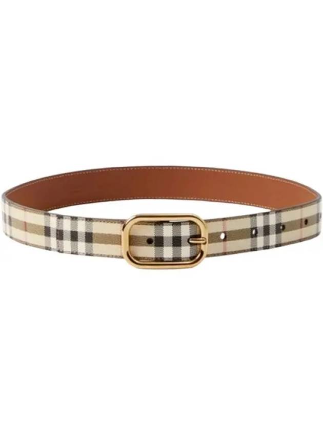 Check Leather Belt Beige - BURBERRY - BALAAN 2