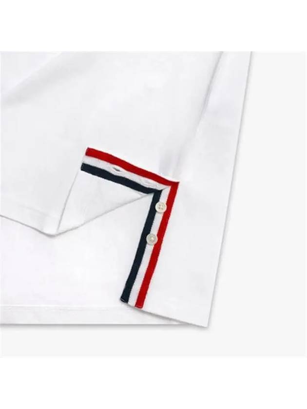 Men's Medium Weight Jersey Tipped Pocket Crewneck Short Sleeve T-Shirt White - THOM BROWNE - BALAAN 9