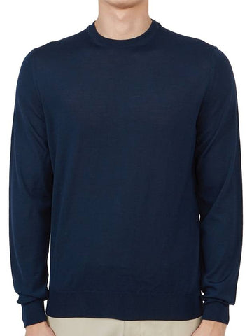 Men's Crew Neck Wool Knit Top Navy - DRUMOHR - BALAAN 1