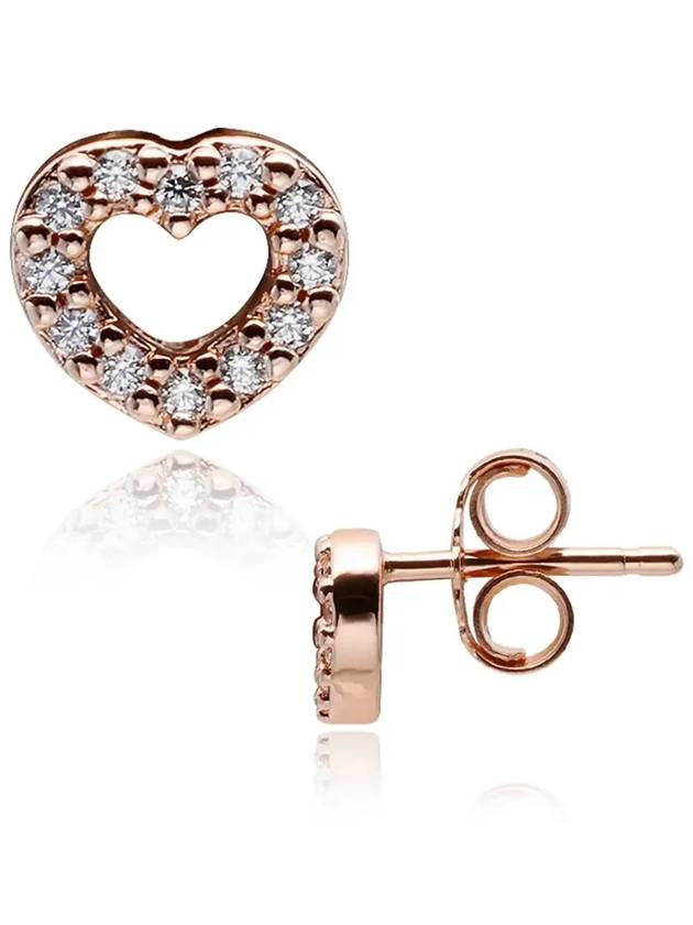 Open Heart Stud Earrings Rose Gold - PANDORA - BALAAN 4