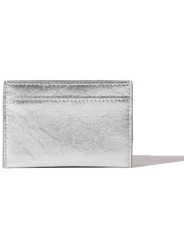 Dot Saddle Slim Mini Transportation Card Wallet Silver - LE MASQUE - BALAAN 4