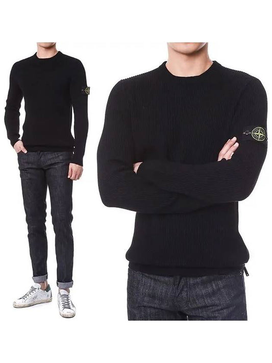 Wool Knit Top Black - STONE ISLAND - BALAAN 2