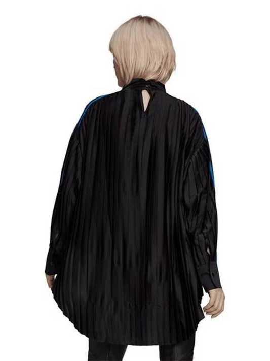 Pleated long blouse HB9413 black WOMENS UK8 - ADIDAS - BALAAN 2