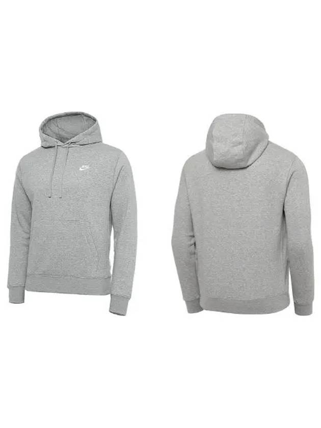 NSW Club Fleece Hoodie Grey - NIKE - BALAAN 7