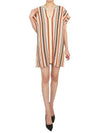 Women's Striped Knit Cotton Short Dress Beige - VANESSA BRUNO - BALAAN 7