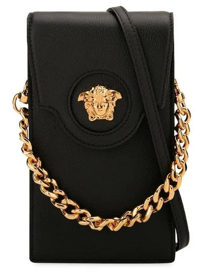 Medusa Gold Chain Phone Pouch Bag Black - VERSACE - BALAAN 2