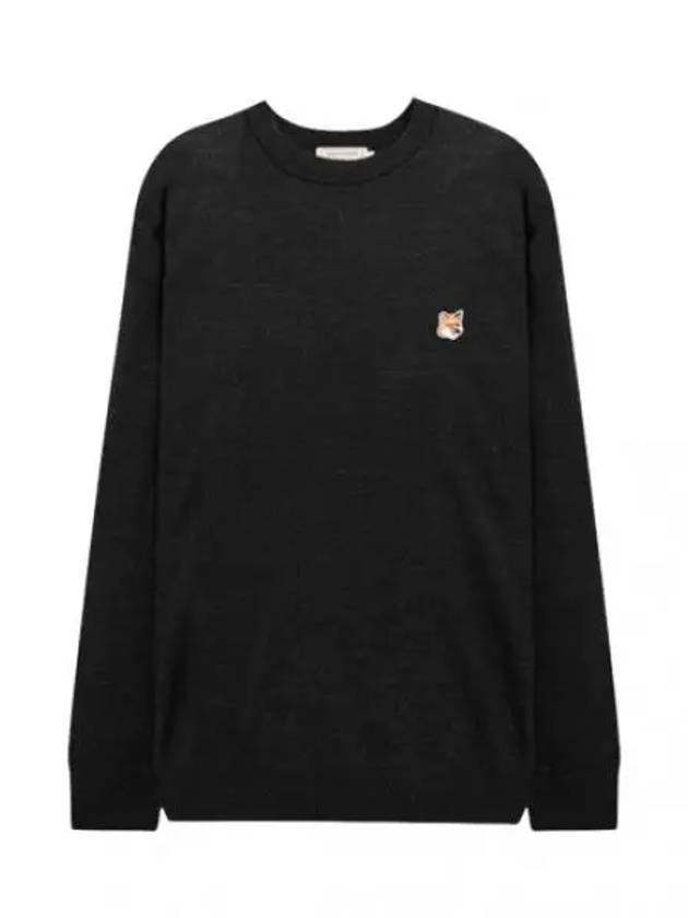 Foxhead Patch Merino Round Neck Knit Men - MAISON KITSUNE - BALAAN 1