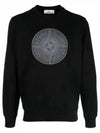 Men's Industrial One Print Sweatshirt Black - STONE ISLAND - BALAAN 2