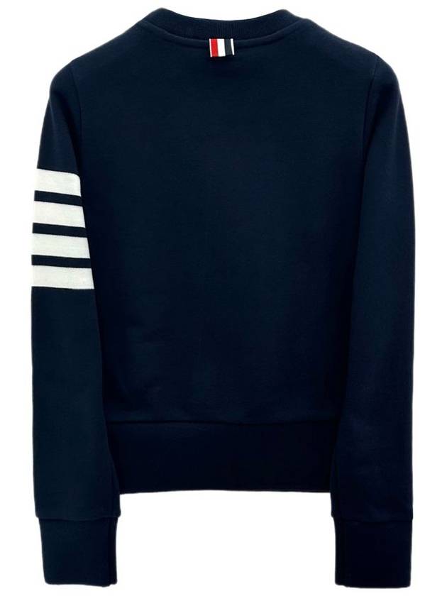 Engineered 4 Bar Stripe Loopback Jersey Knit Crewneck Sweatshirt Navy - THOM BROWNE - BALAAN 3