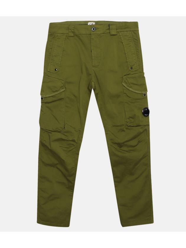 Men's Lens Wappen Stretch Cargo Straight Pants Green - CP COMPANY - BALAAN 1