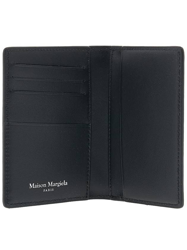 Stitched Bi-Fold Leather Card Wallet Black - MAISON MARGIELA - BALAAN 8