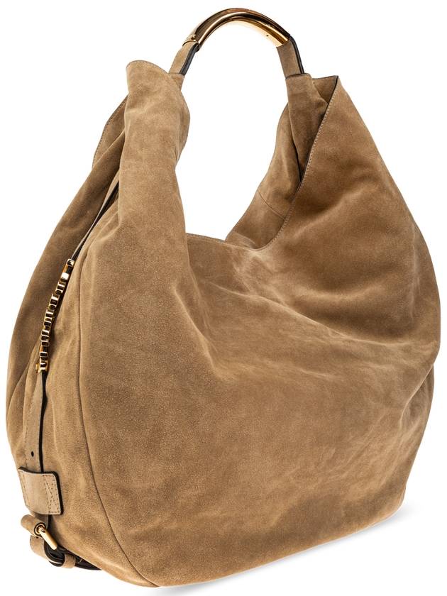 Moschino Suede Shopper Bag, Women's, Beige - MOSCHINO - BALAAN 4