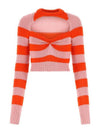 Cut-Out Striped Knit Top Red - MARNI - BALAAN 2