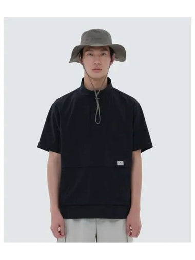 Root Stand Neck Short Sleeve Anorak Black S24MURAN64 - SNOW PEAK - BALAAN 1