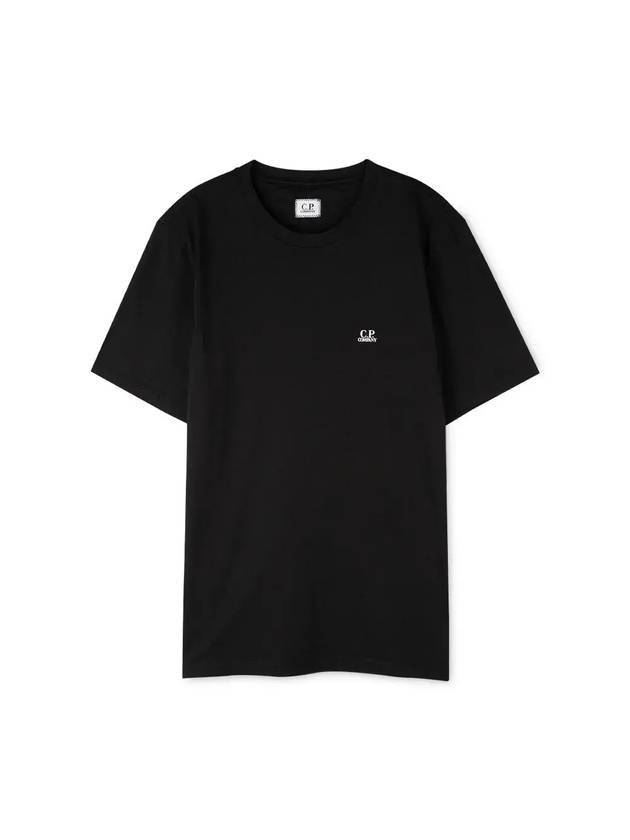 Jersey Small Logo Cotton Short Sleeve T-Shirt Black - CP COMPANY - BALAAN 1