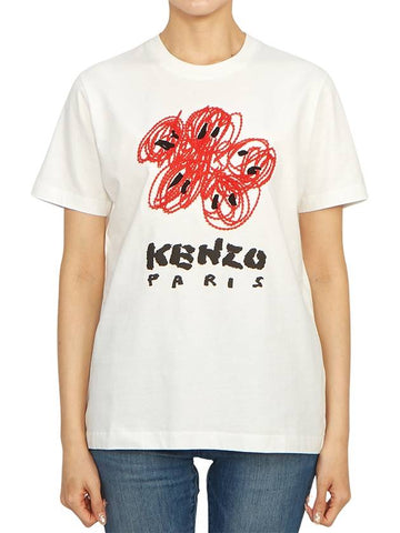 Drone Varsity Women s Short Sleeve T Shirt 2TS102 4SG 02 245 - KENZO - BALAAN 1