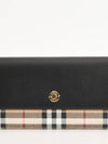 Vintage Check and Leather Continental Wallet Beige Black - BURBERRY - BALAAN 3